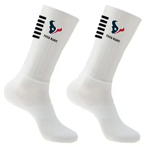 Houston Texans Duo 2 Pack Pair Team Colors Large Men Crew Socks Gift SPTSOCKS027 - Image 5