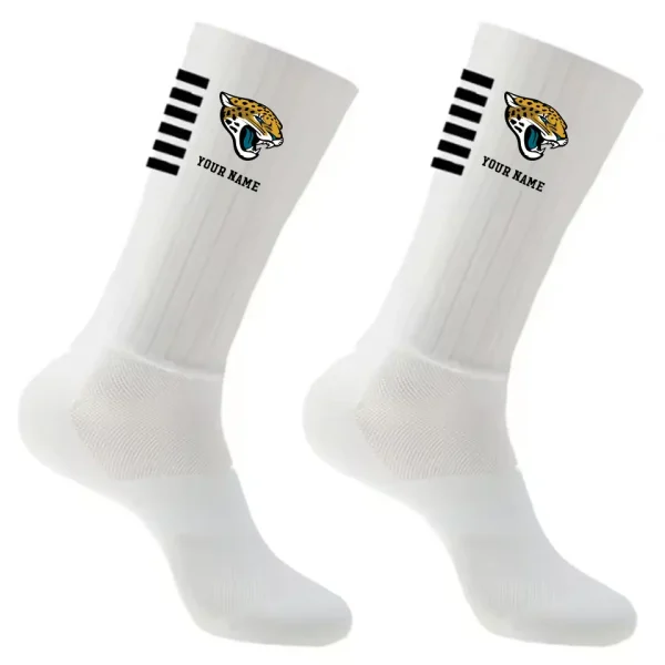 Jacksonville Jaguars Duo 2 Pack Pair Team Colors Large Men Crew Socks Gift SPTSOCKS029