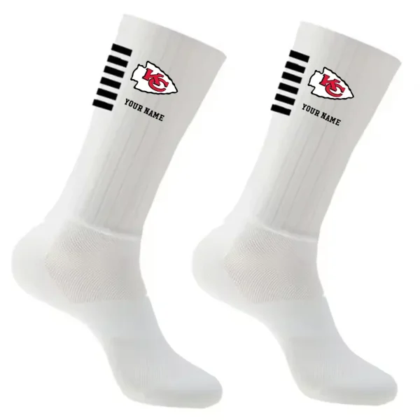 Kansas City Chiefs Duo 2 Pack Pair Team Colors Large Men Crew Socks Gift SPTSOCKS030