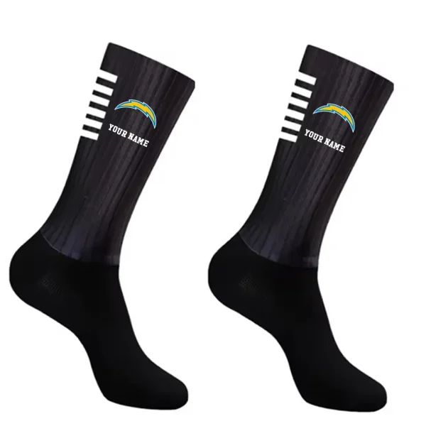 Los Angeles Chargers Duo 2 Pack Pair Team Colors Large Men Crew Socks Gift SPTSOCKS032 - Image 3