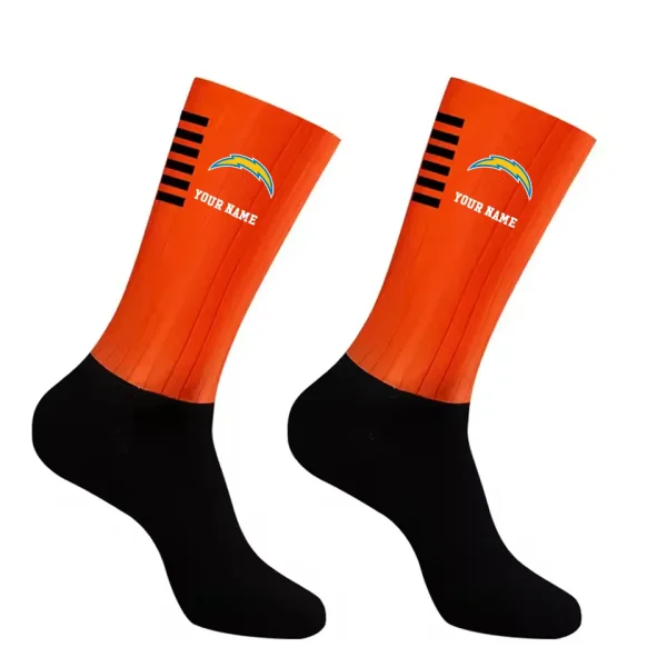 Los Angeles Chargers Duo 2 Pack Pair Team Colors Large Men Crew Socks Gift SPTSOCKS032 - Image 4