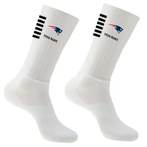 New England Patriots Duo 2 Pack Pair Team Colors Large Men Crew Socks Gift SPTSOCKS036