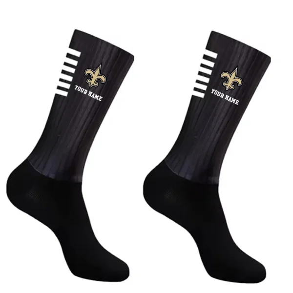 New Orleans Saints Duo 2 Pack Pair Team Colors Large Men Crew Socks Gift SPTSOCKS037 - Image 4