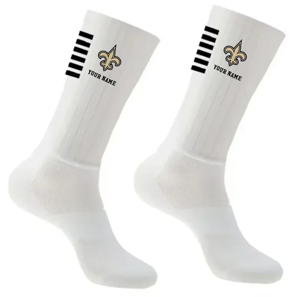 New Orleans Saints Duo 2 Pack Pair Team Colors Large Men Crew Socks Gift SPTSOCKS037