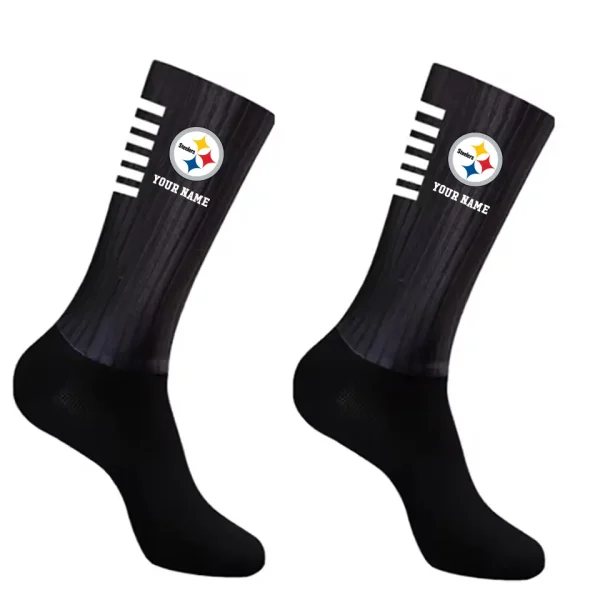 Pittsburgh Steelers Duo 2 Pack Pair Team Colors Large Men Crew Socks Gift SPTSOCKS041 - Image 3