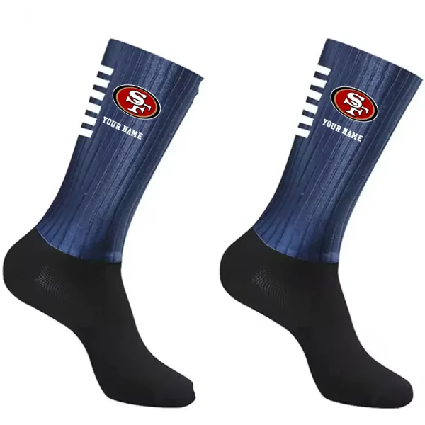 San Francisco 49ers Duo 2 Pack Pair Team Colors Large Men Crew Socks Gift SPTSOCKS042 - Image 2