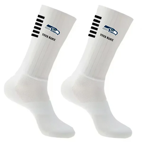 Seattle Seahawks Duo 2 Pack Pair Team Colors Large Men Crew Socks Gift SPTSOCKS043 - Image 5
