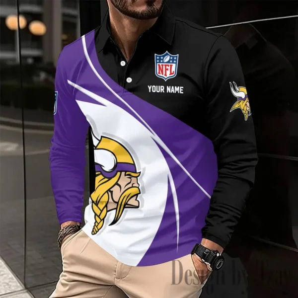 Minnesota Vikings Fashion Men's Business Long Sleeve T-Shirt SPTLSPS444