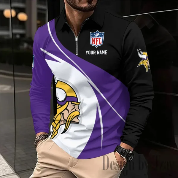 Minnesota Vikings Fashion Men's Business Long Sleeve T-Shirt SPTLSPS444 - Image 2