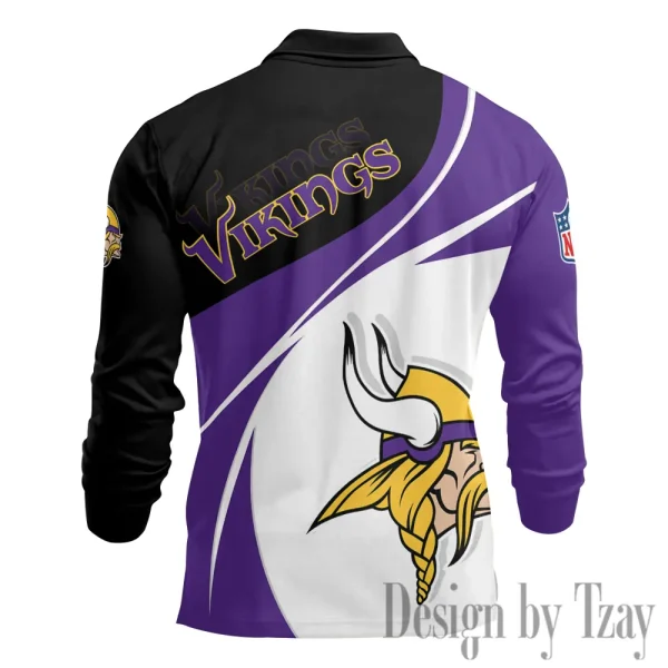 Minnesota Vikings Fashion Men's Business Long Sleeve T-Shirt SPTLSPS444 - Image 3