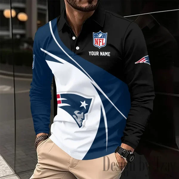 New England Patriots Fashion Men's Business Long Sleeve T-Shirt SPTLSPS445