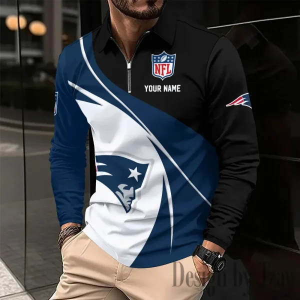 New England Patriots Fashion Men's Business Long Sleeve T-Shirt SPTLSPS445 - Image 2