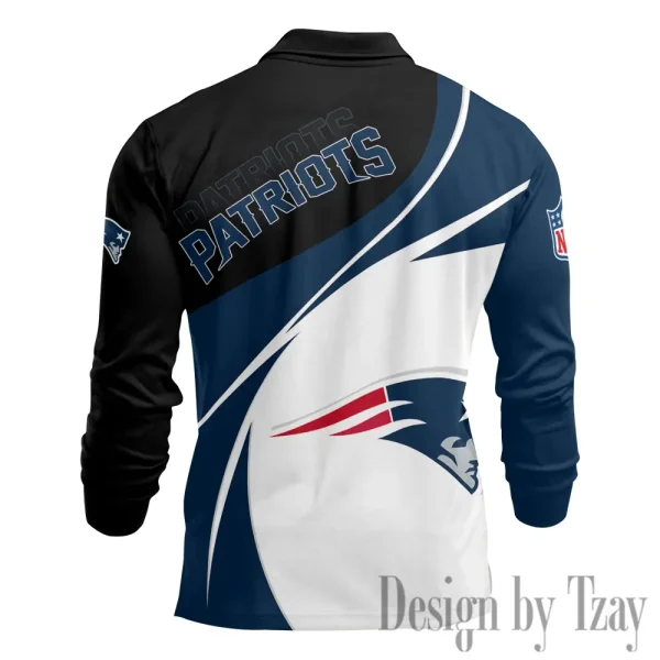 New England Patriots Fashion Men's Business Long Sleeve T-Shirt SPTLSPS445 - Image 3