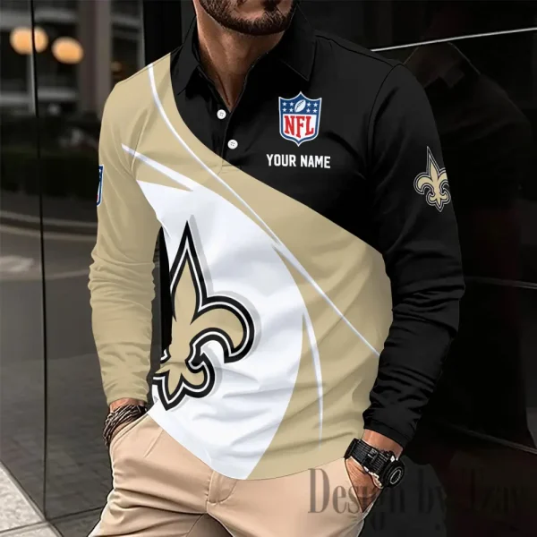 New Orleans Saints Fashion Men's Business Long Sleeve T-Shirt SPTLSPS446