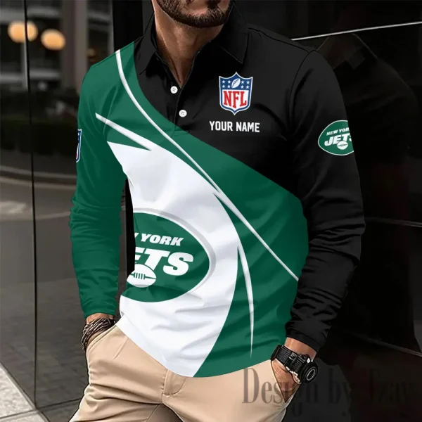 New York Jets Fashion Men's Business Long Sleeve T-Shirt SPTLSPS448