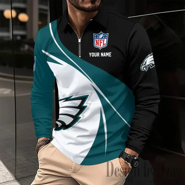 Philadelphia Eagles Fashion Men's Business Long Sleeve T-Shirt SPTLSPS449 - Image 2