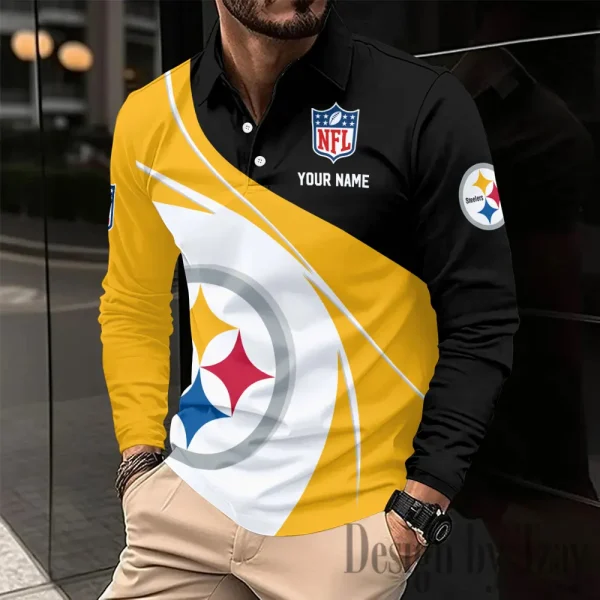 Pittsburgh Steelers Fashion Men's Business Long Sleeve T-Shirt SPTLSPS450
