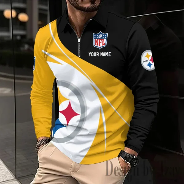 Pittsburgh Steelers Fashion Men's Business Long Sleeve T-Shirt SPTLSPS450 - Image 2