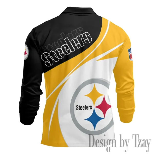 Pittsburgh Steelers Fashion Men's Business Long Sleeve T-Shirt SPTLSPS450 - Image 3