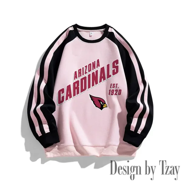Arizona Cardinals Striped Round Neck Sweatshirt SPTSRNSW001 - Image 2