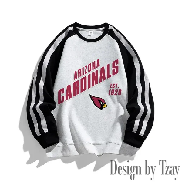 Arizona Cardinals Striped Round Neck Sweatshirt SPTSRNSW001