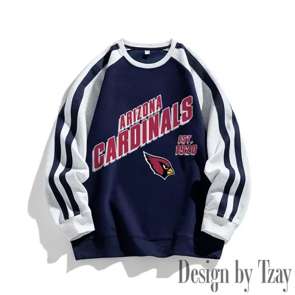 Arizona Cardinals Striped Round Neck Sweatshirt SPTSRNSW001 - Image 3