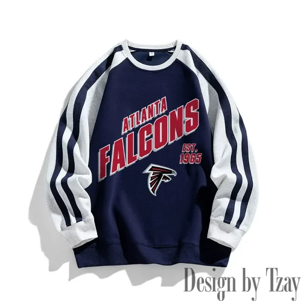 Atlanta Falcons Striped Round Neck Sweatshirt SPTSRNSW002 - Image 2