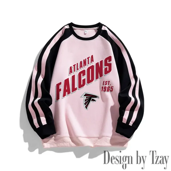 Atlanta Falcons Striped Round Neck Sweatshirt SPTSRNSW002