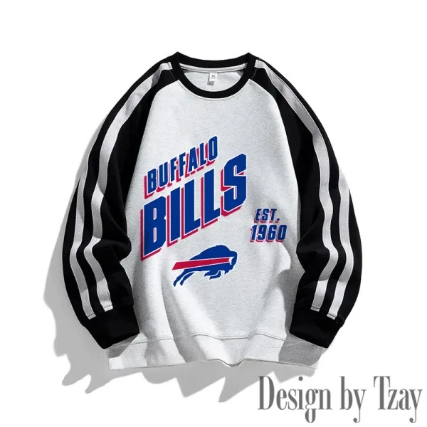 Buffalo Bills Striped Round Neck Sweatshirt SPTSRNSW004 - Image 2