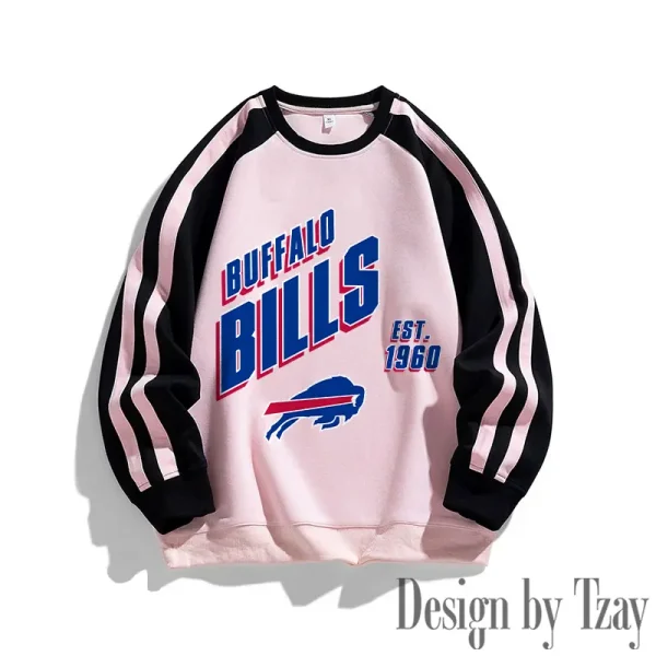 Buffalo Bills Striped Round Neck Sweatshirt SPTSRNSW004 - Image 3