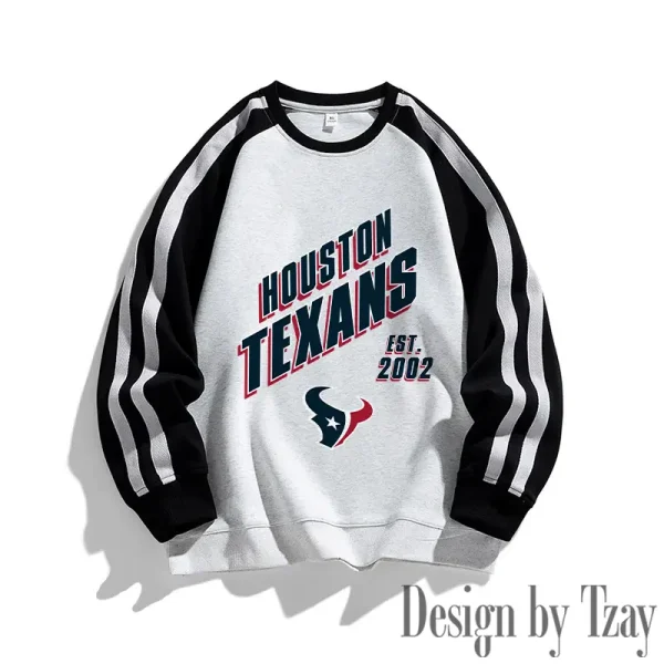 Houston Texans Striped Round Neck Sweatshirt SPTSRNSW013 - Image 2