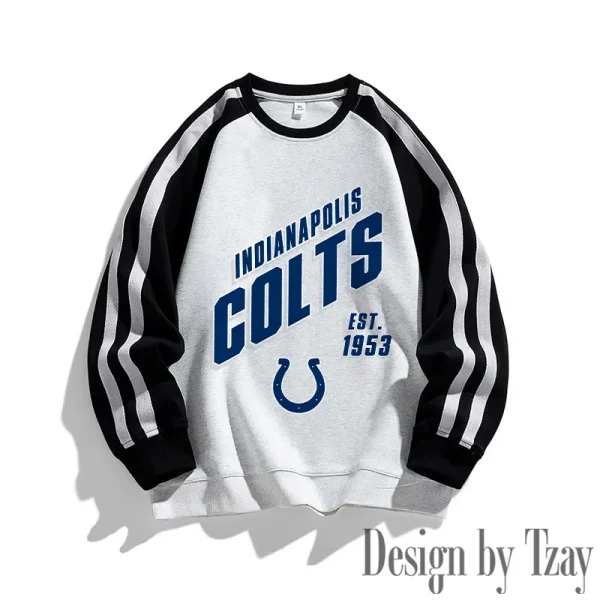 Indianapolis Colts Striped Round Neck Sweatshirt SPTSRNSW014 - Image 3