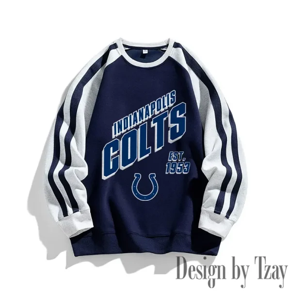 Indianapolis Colts Striped Round Neck Sweatshirt SPTSRNSW014