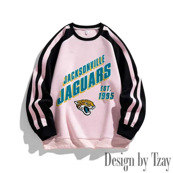 Jacksonville Jaguars Striped Round Neck Sweatshirt SPTSRNSW015 - Image 3