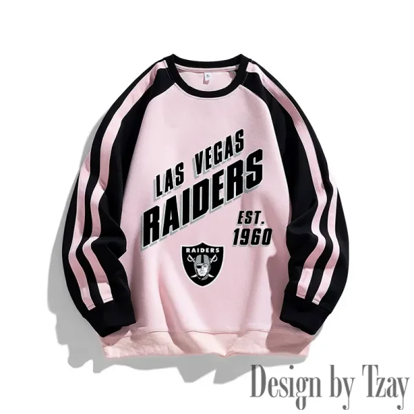 Las Vegas Raiders Striped Round Neck Sweatshirt SPTSRNSW017 - Image 2