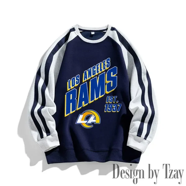 Los Angeles Rams Striped Round Neck Sweatshirt SPTSRNSW019 - Image 2