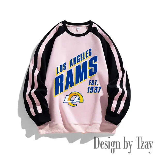 Los Angeles Rams Striped Round Neck Sweatshirt SPTSRNSW019 - Image 3