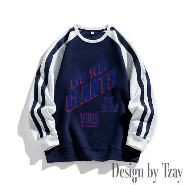 New York Giants Striped Round Neck Sweatshirt SPTSRNSW024 - Image 2