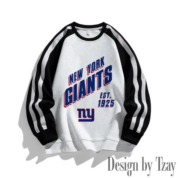 New York Giants Striped Round Neck Sweatshirt SPTSRNSW024