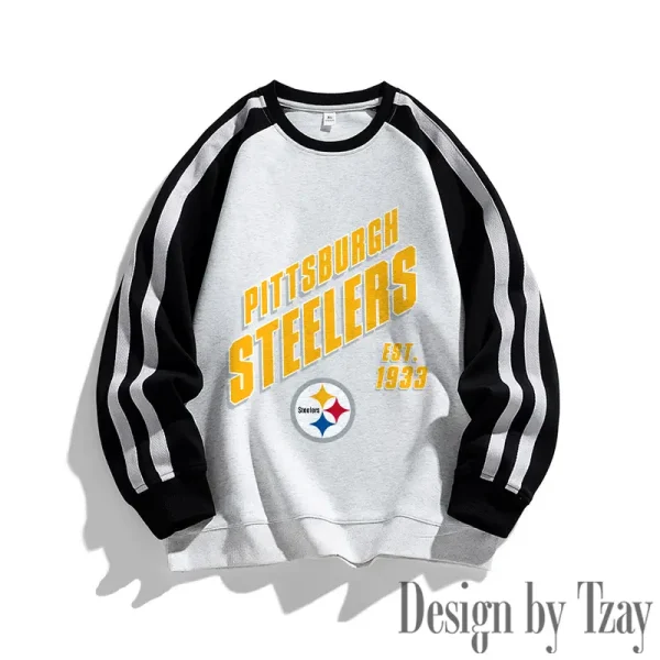 Pittsburgh Steelers Striped Round Neck Sweatshirt SPTSRNSW027