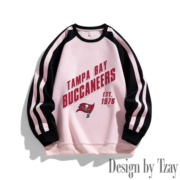 Tampa Bay Buccaneers Striped Round Neck Sweatshirt SPTSRNSW030