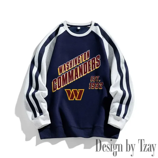 Washington Commanders Striped Round Neck Sweatshirt SPTSRNSW032 - Image 2