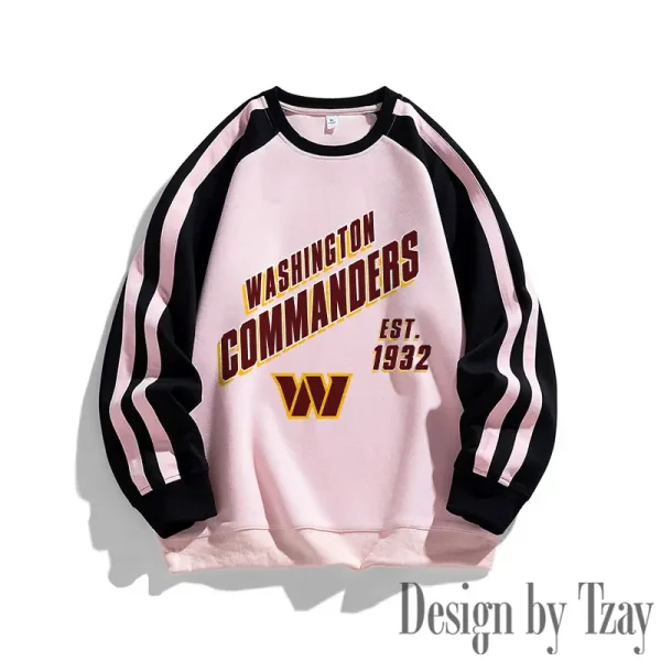 Washington Commanders Striped Round Neck Sweatshirt SPTSRNSW032 - Image 3