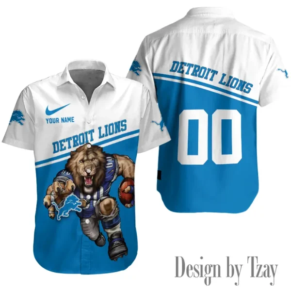 Detroit Lions Button Shirt Summer Holiday Gift For Sports Enthusiast AZCBS277