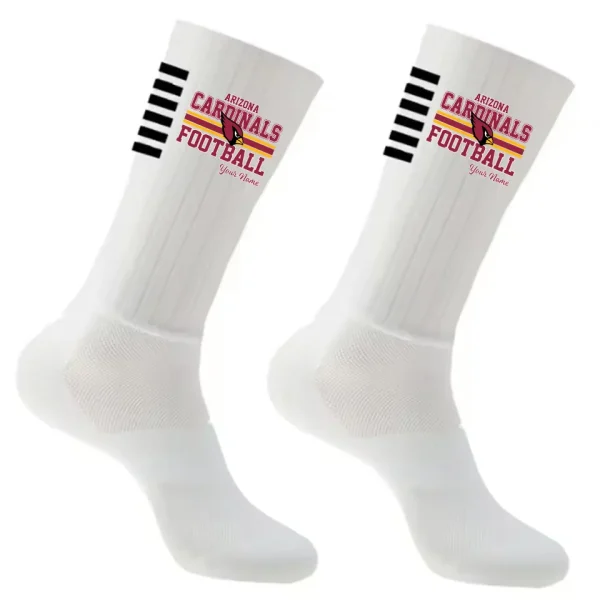 Arizona Cardinals Duo 2 Pack Pair Team Colors Large Men Crew Socks Gift SPTSOCKS048 - Image 5