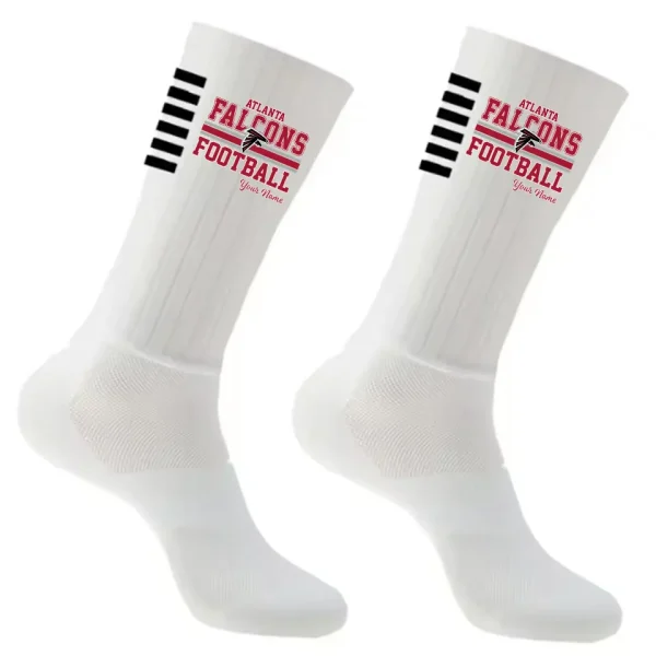Atlanta Falcons Duo 2 Pack Pair Team Colors Large Men Crew Socks Gift SPTSOCKS049