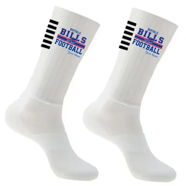 Buffalo Bills Duo 2 Pack Pair Team Colors Large Men Crew Socks Gift SPTSOCKS051