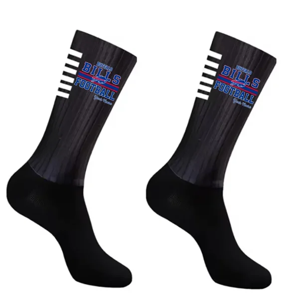 Buffalo Bills Duo 2 Pack Pair Team Colors Large Men Crew Socks Gift SPTSOCKS051 - Image 3