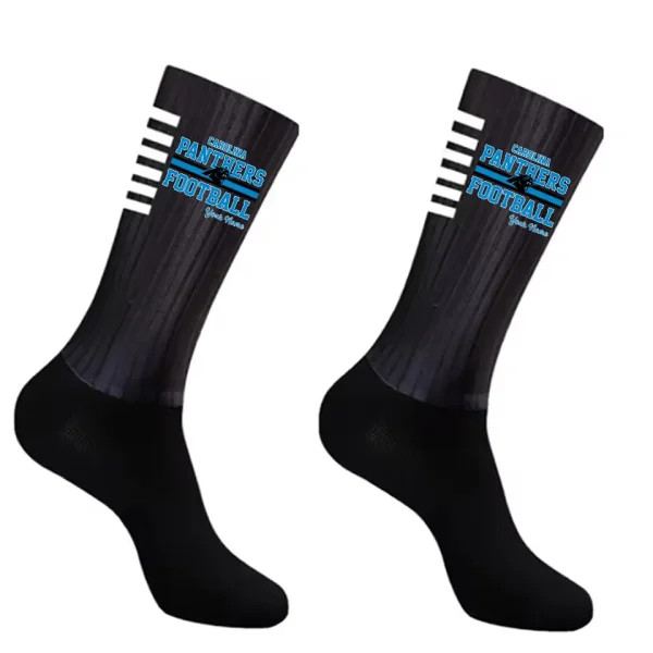 Carolina Panthers Duo 2 Pack Pair Team Colors Large Men Crew Socks Gift SPTSOCKS052 - Image 4