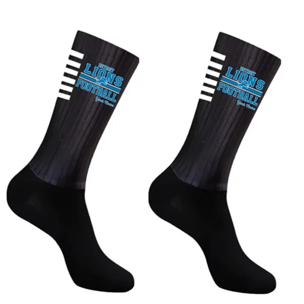 Detroit Lions Duo 2 Pack Pair Team Colors Large Men Crew Socks Gift SPTSOCKS058 - Image 4